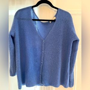 Sezane Gaspard powder blue cardigan